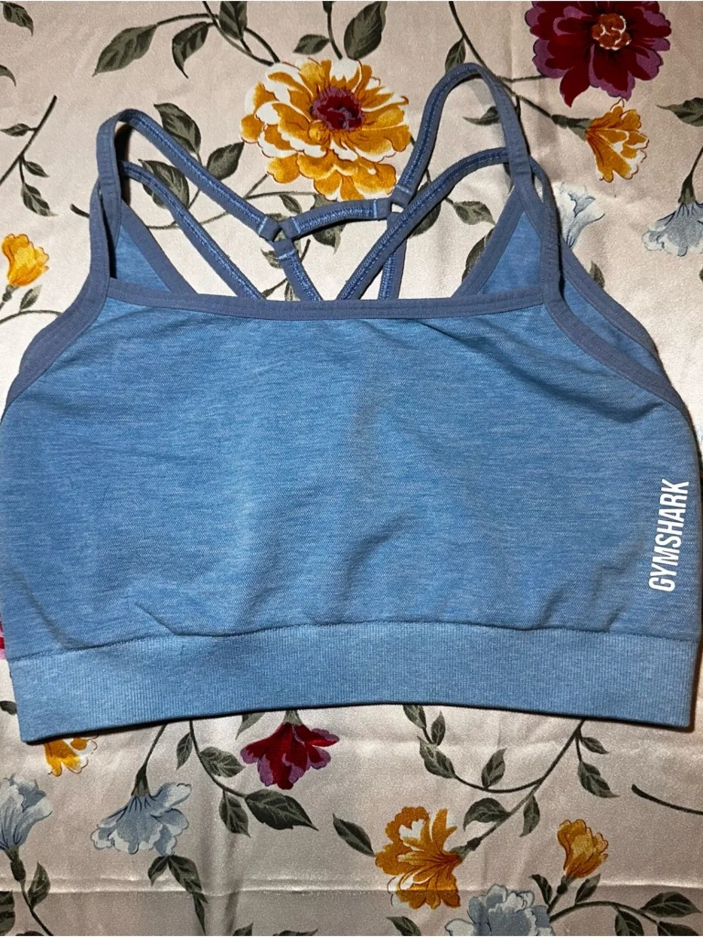 GYMSHARK ADAPT MARL SEAMLESS SET SPORTS BRA & LEGGING LIGHT BLUE SIZE LARGE - Picture 2 of 6